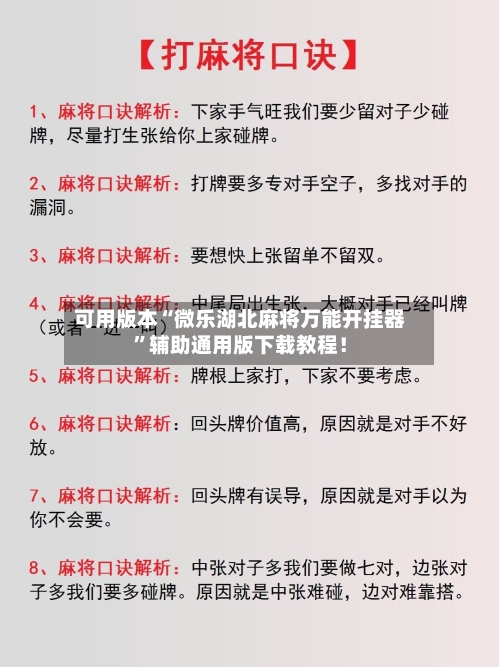 可用版本“微乐湖北麻将万能开挂器”辅助通用版下载教程！-第2张图片