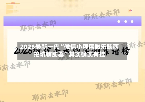 2026最新一代“微信小程序微乐陕西挖坑辅助器	”其实确实有挂-第2张图片