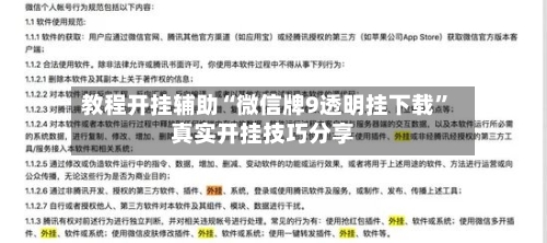 教程开挂辅助“微信牌9透明挂下载”真实开挂技巧分享-第3张图片