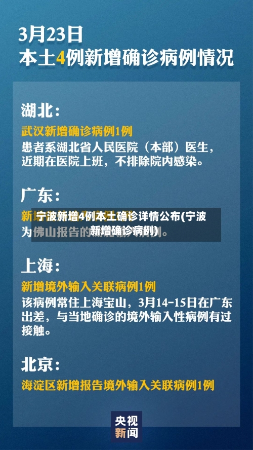 宁波新增4例本土确诊详情公布(宁波新增确诊病例)