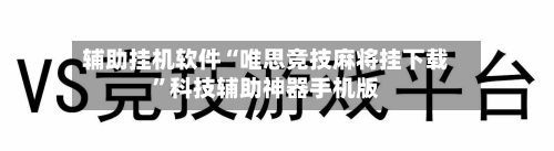 辅助挂机软件“唯思竞技麻将挂下载”科技辅助神器手机版-第2张图片