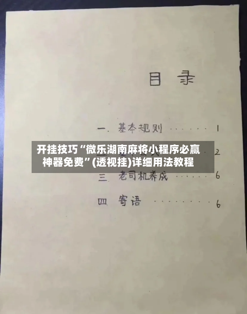 开挂技巧“微乐湖南麻将小程序必赢神器免费	”(透视挂)详细用法教程-第2张图片