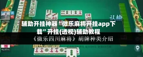 辅助开挂神器“微乐麻将开挂app下载”开挂(透视)辅助教程-第3张图片