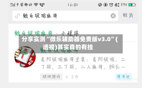 分享实测“微乐辅助器免费版v3.0”(透视)其实真的有挂-第2张图片