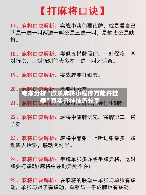 专家分析“微乐麻将小程序万能开挂器	”真实开挂技巧分享-第2张图片