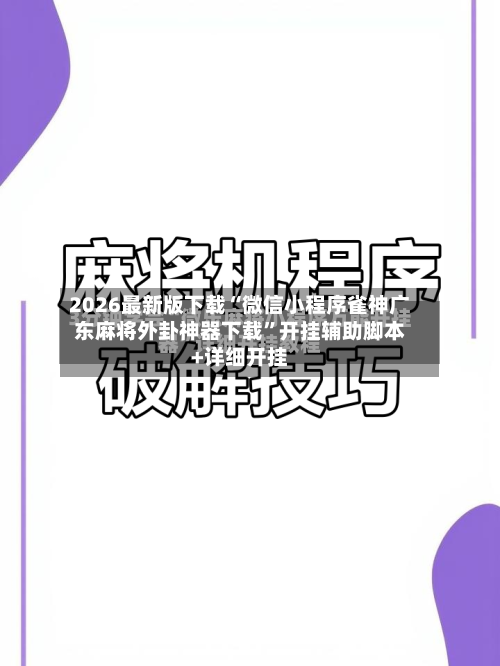 2026最新版下载“微信小程序雀神广东麻将外卦神器下载	”开挂辅助脚本+详细开挂-第2张图片