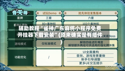 辅助教程“雀神广东麻将小程序免费开挂器下载安装”(原来确实是有插件)-第2张图片