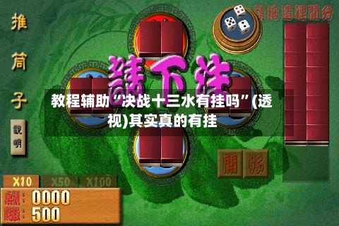 教程辅助“决战十三水有挂吗”(透视)其实真的有挂