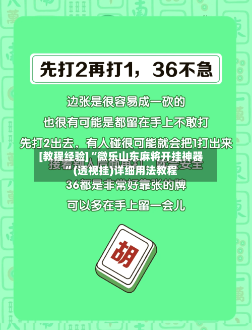 [教程经验]“微乐山东麻将开挂神器”(透视挂)详细用法教程-第3张图片