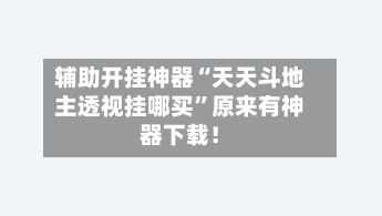辅助开挂神器“天天斗地主透视挂哪买”原来有神器下载！-第3张图片