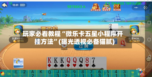 玩家必看教程“微乐卡五星小程序开挂方法”(曝光透视必备猫腻)-第2张图片