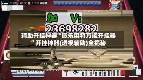 辅助开挂神器“微乐麻将万能开挂器”开挂神器{透视辅助}全揭秘-第3张图片