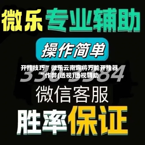 开挂技巧“ 微乐云南麻将万能开挂器”作弊(透视)透视辅助-第2张图片