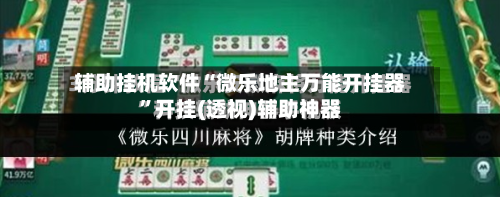 辅助挂机软件“微乐地主万能开挂器”开挂(透视)辅助神器-第2张图片