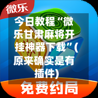 今日教程“微乐甘肃麻将开挂神器下载	”(原来确实是有插件)-第2张图片