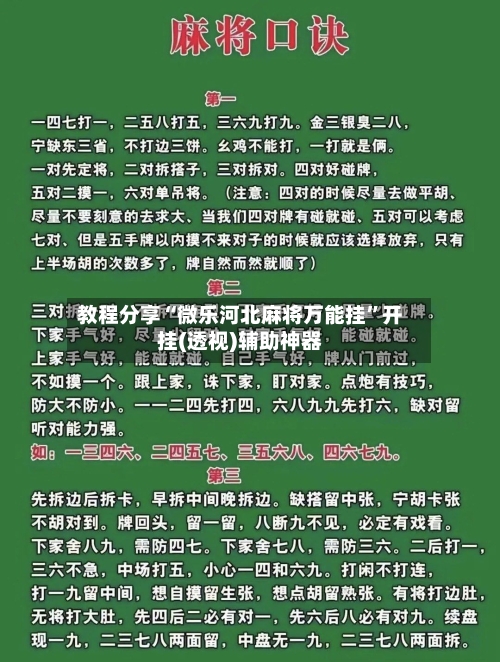 教程分享“微乐河北麻将万能挂”开挂(透视)辅助神器-第3张图片