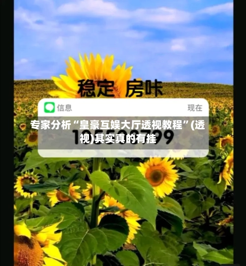 专家分析“皇豪互娱大厅透视教程”(透视)其实真的有挂