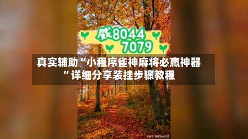 真实辅助“小程序雀神麻将必赢神器”详细分享装挂步骤教程-第2张图片