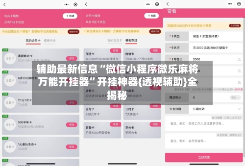 辅助最新信息“微信小程序微乐麻将万能开挂器”开挂神器{透视辅助}全揭秘-第3张图片