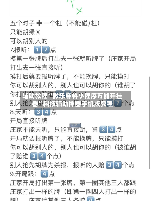 辅助教程“微乐麻将小程序万能开挂器	”科技辅助神器手机版教程-第2张图片