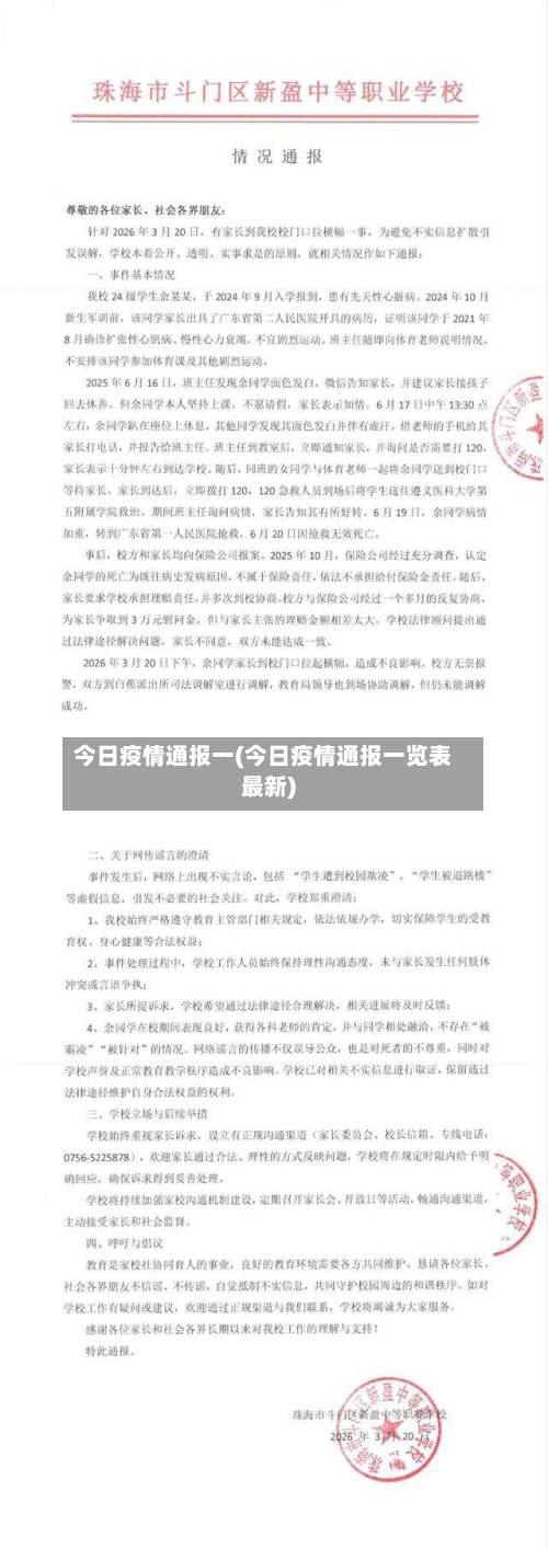 今日疫情通报一(今日疫情通报一览表最新)