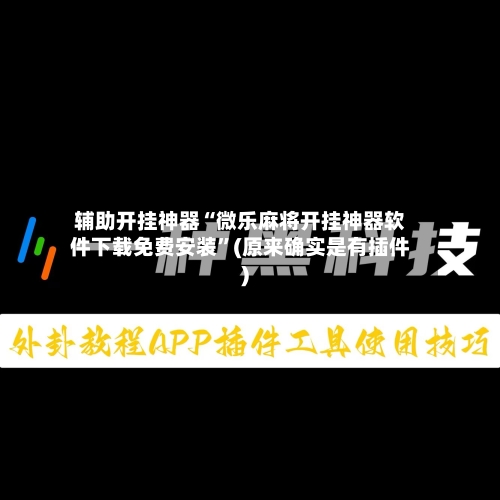 辅助开挂神器“微乐麻将开挂神器软件下载免费安装”(原来确实是有插件)-第2张图片