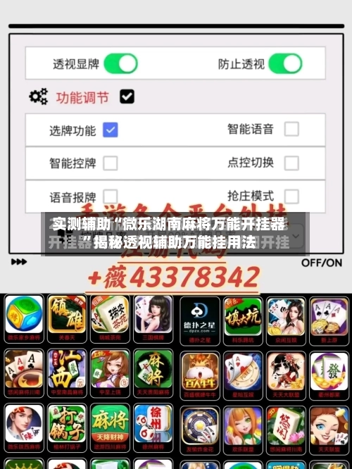 实测辅助“微乐湖南麻将万能开挂器”揭秘透视辅助万能挂用法