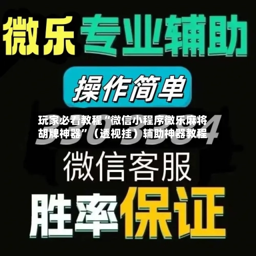 玩家必看教程“微信小程序微乐麻将胡牌神器	”（透视挂）辅助神器教程-第2张图片