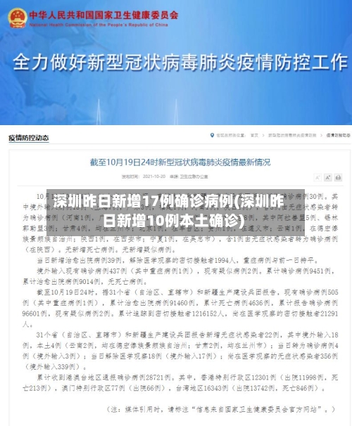 深圳昨日新增17例确诊病例(深圳昨日新增10例本土确诊)