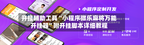 开挂辅助工具“小程序微乐麻将万能开挂器”附开挂脚本详细教程-第3张图片